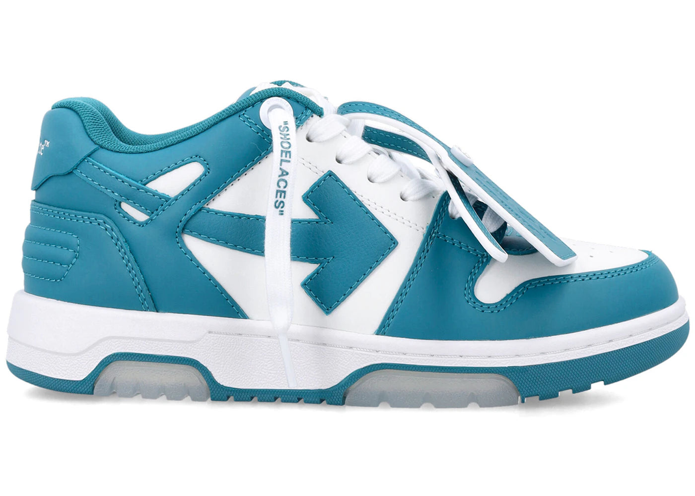 OFF-WHITE Out Of Office OOO Low Tops White Petrol Blue (Women's)
