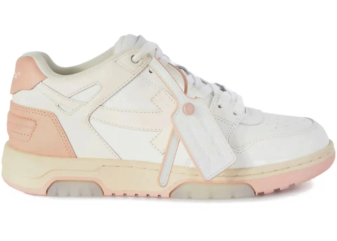 OFF-WHITE Out Of Office OOO Low Tops White Pink Beige (Women's)
