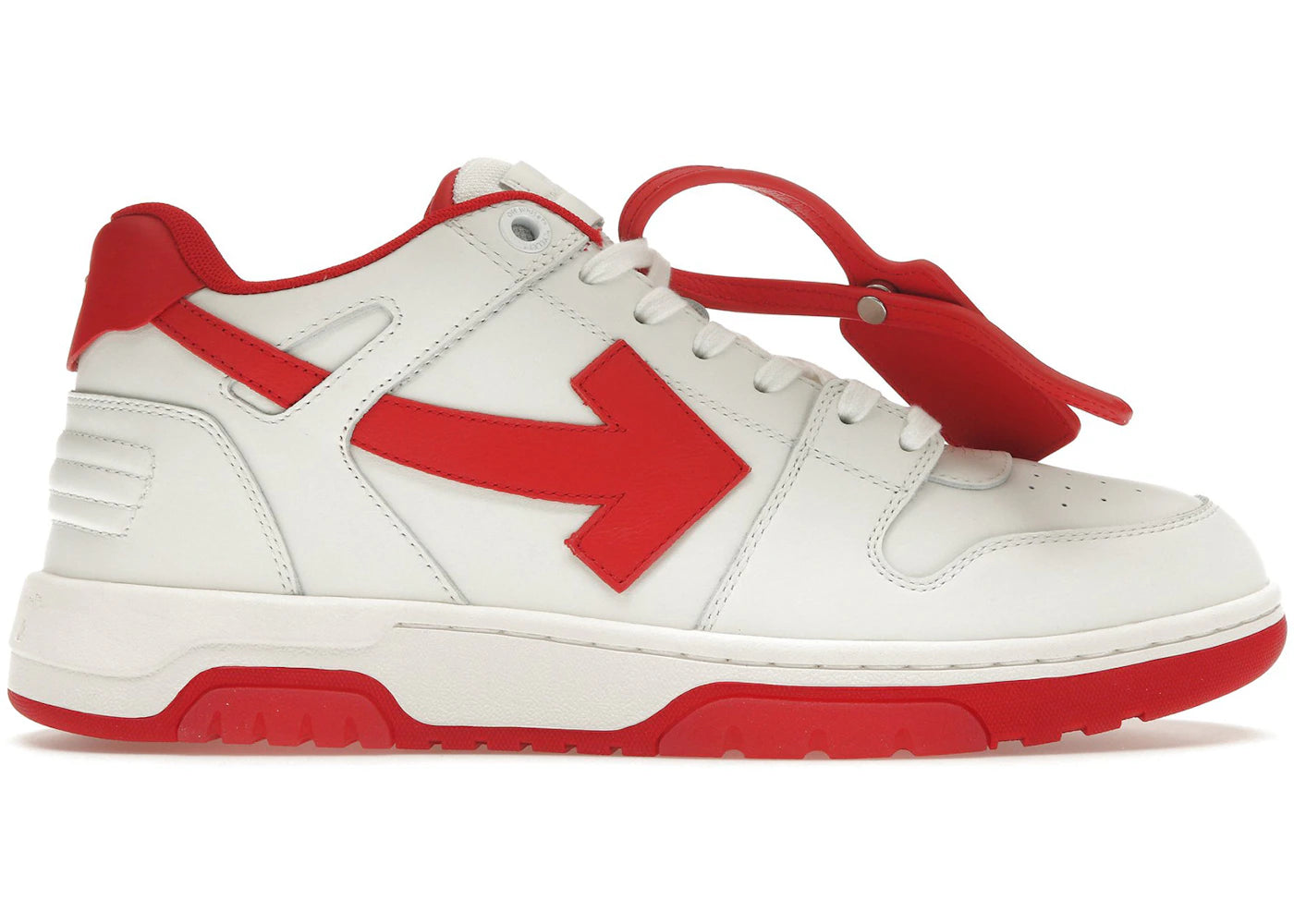 OFF-WHITE Out Of Office "OOO" Low Tops White Red