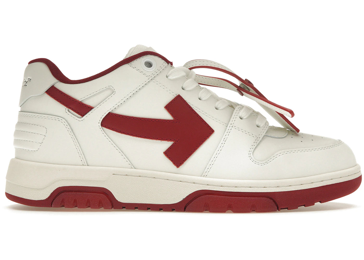 OFF-WHITE Out Of Office OOO Low Tops White Red White Tag