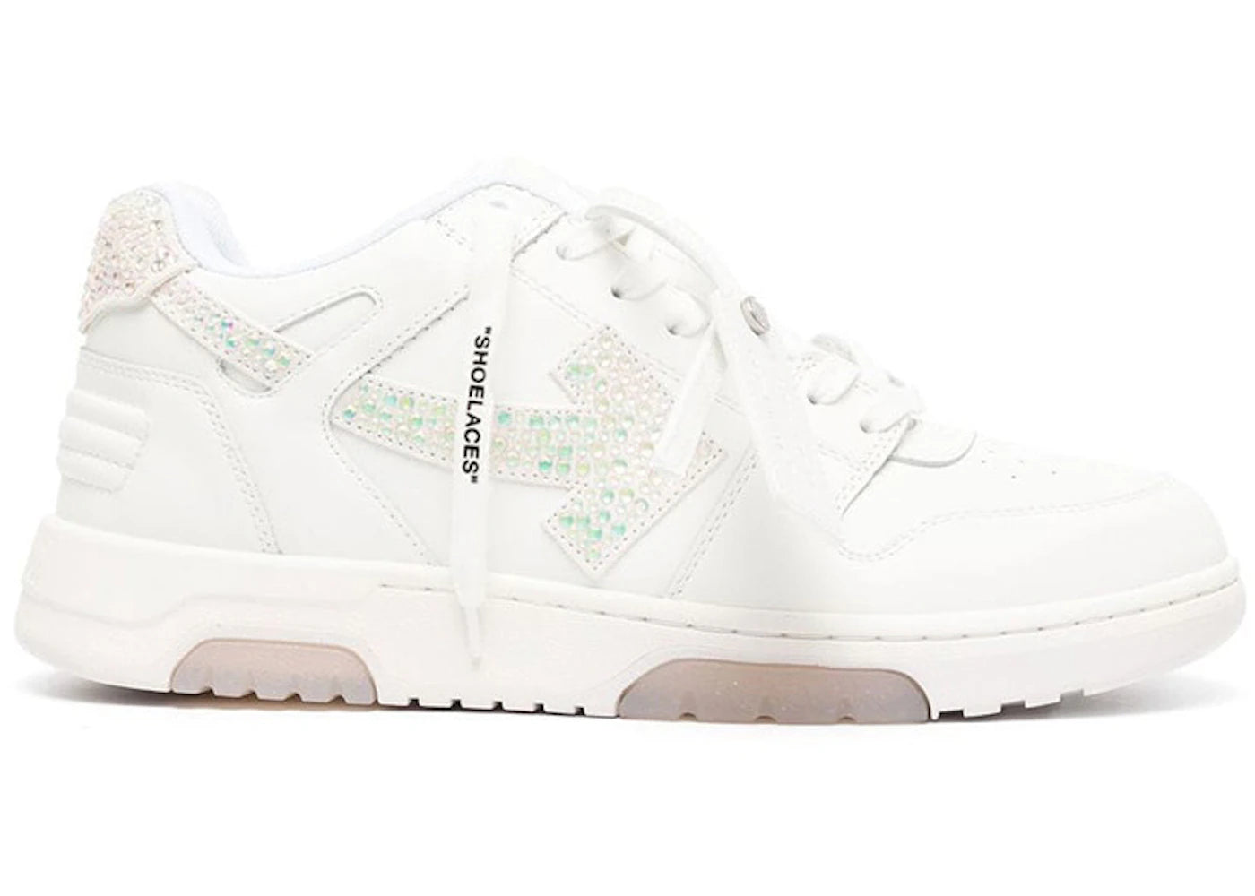 OFF-WHITE Out Of Office OOO Low Tops White Strass Arrow