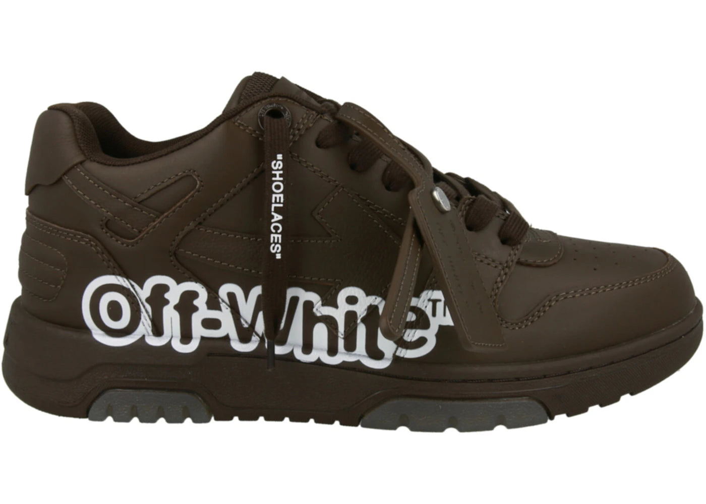 OFF-WHITE Out Of Office OOO "Off-White" Low Tops Brown White