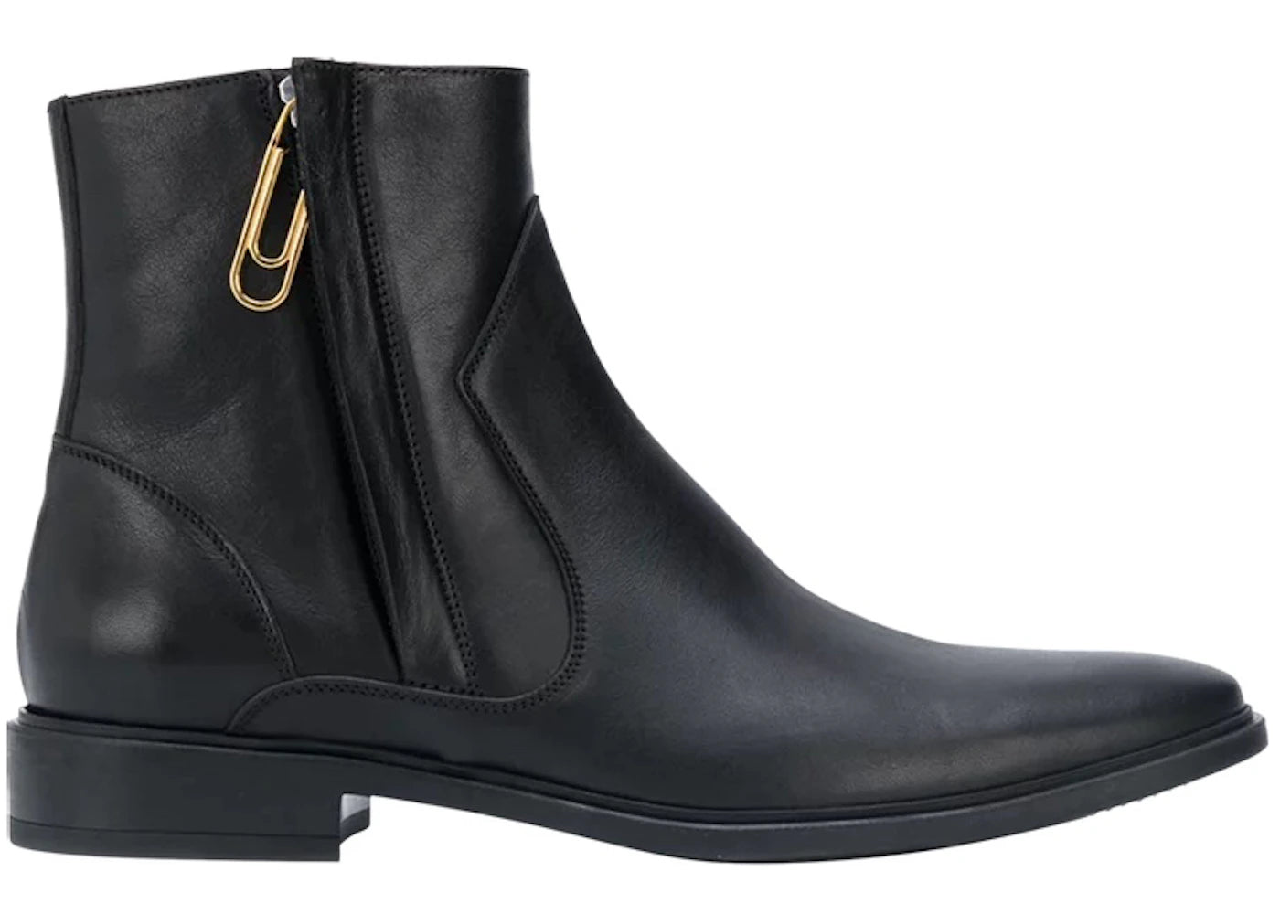 OFF-WHITE Paperclip Zip-up Ankle Boots Black Black
