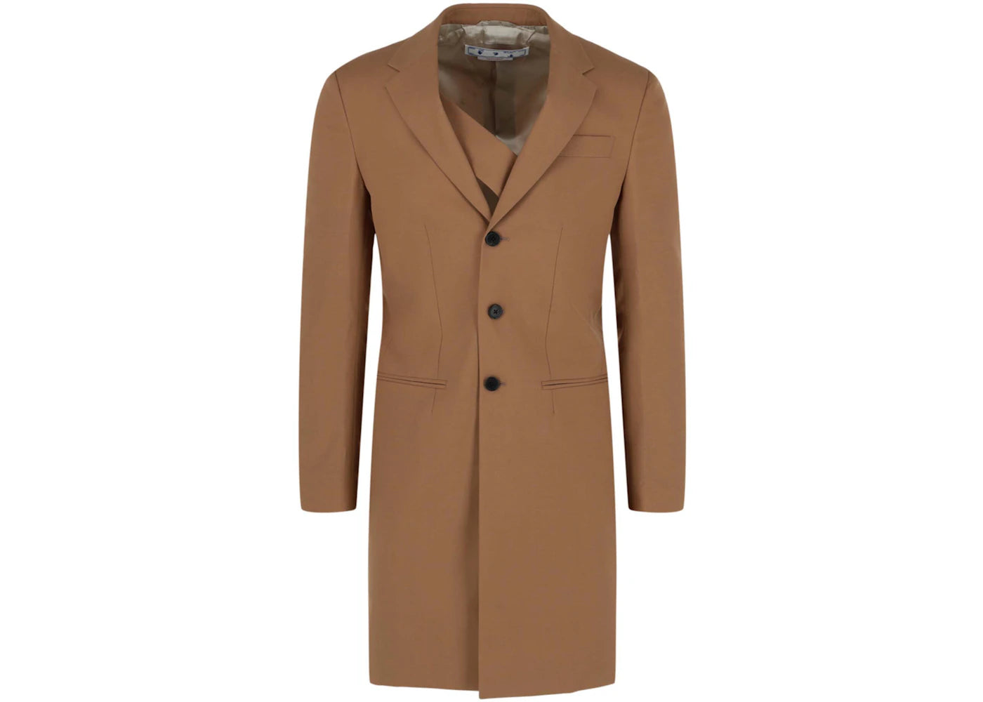 OFF-WHITE Relaxed Long Jacket Brown