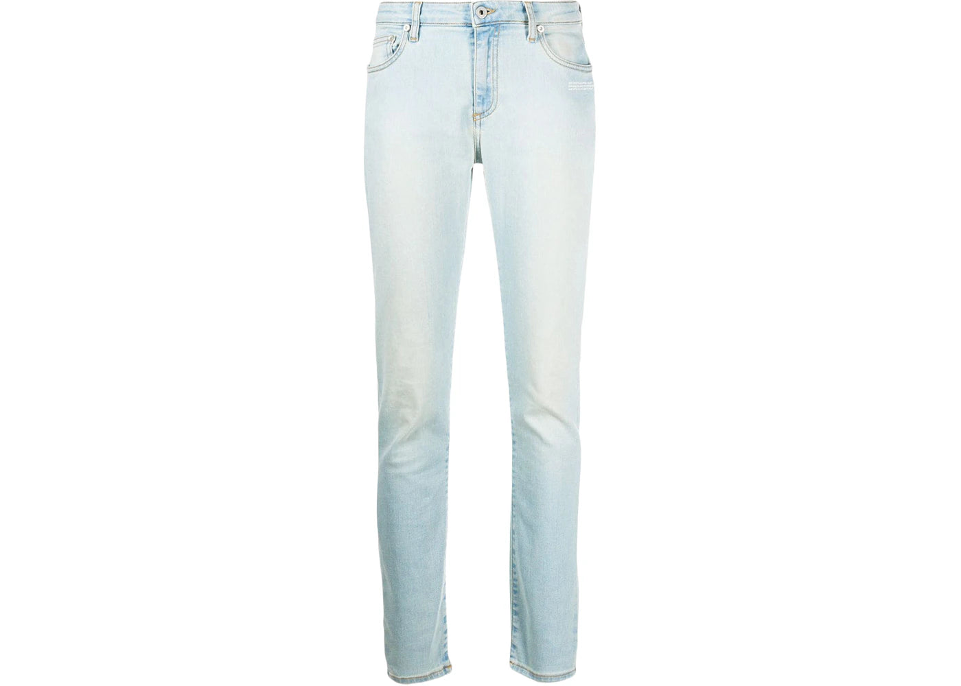 OFF-WHITE Skinny Denim Jeans Bleached Blue/White