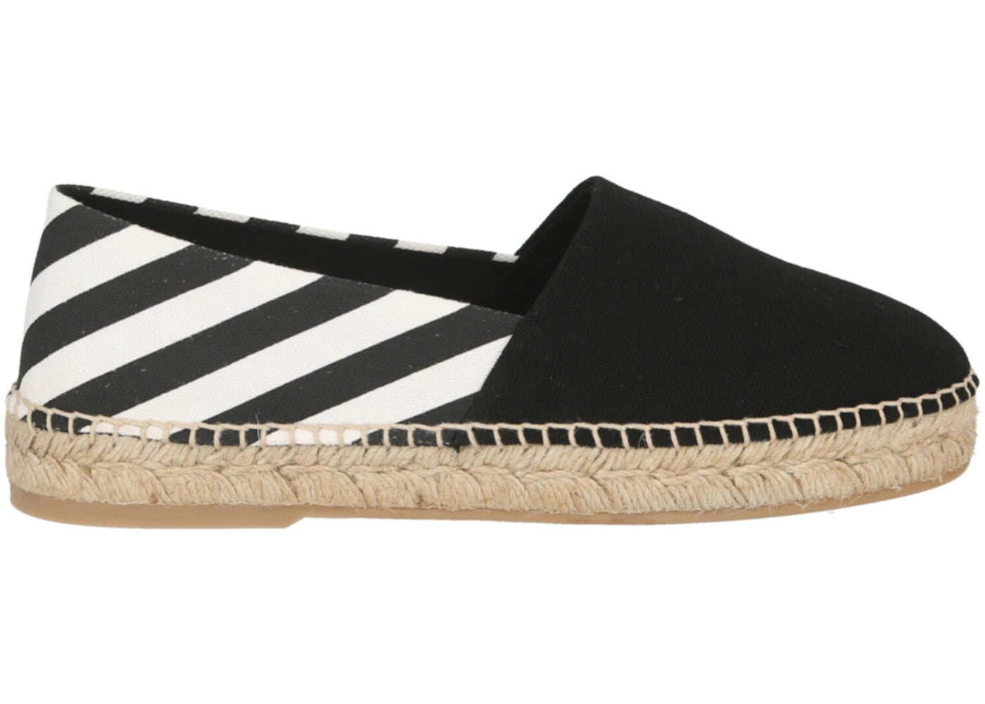 OFF-WHITE Striped Canvas Espadrilles Black White (Women's)