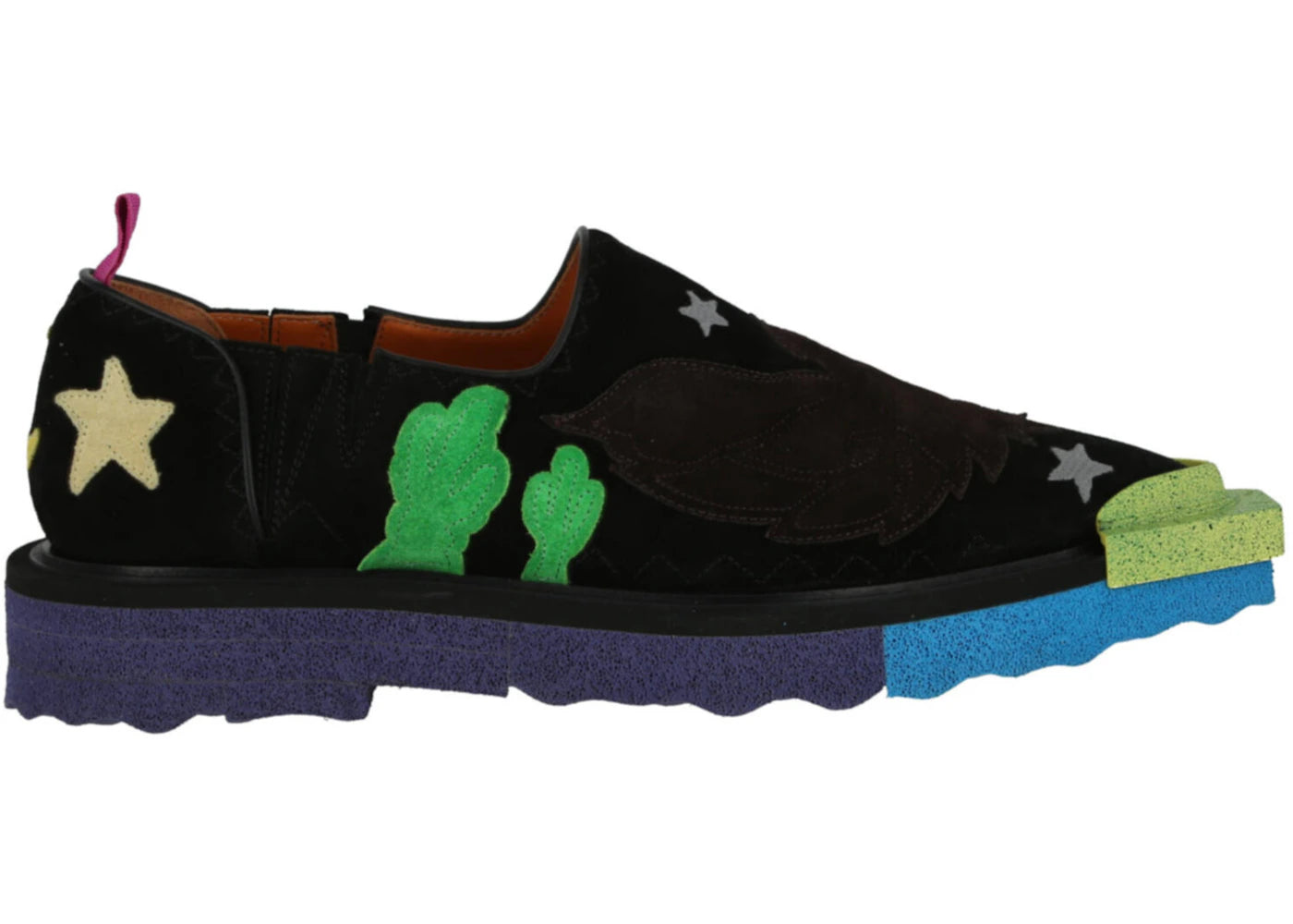 OFF-WHITE Texan Leather Platform Dress Shoes Black Green