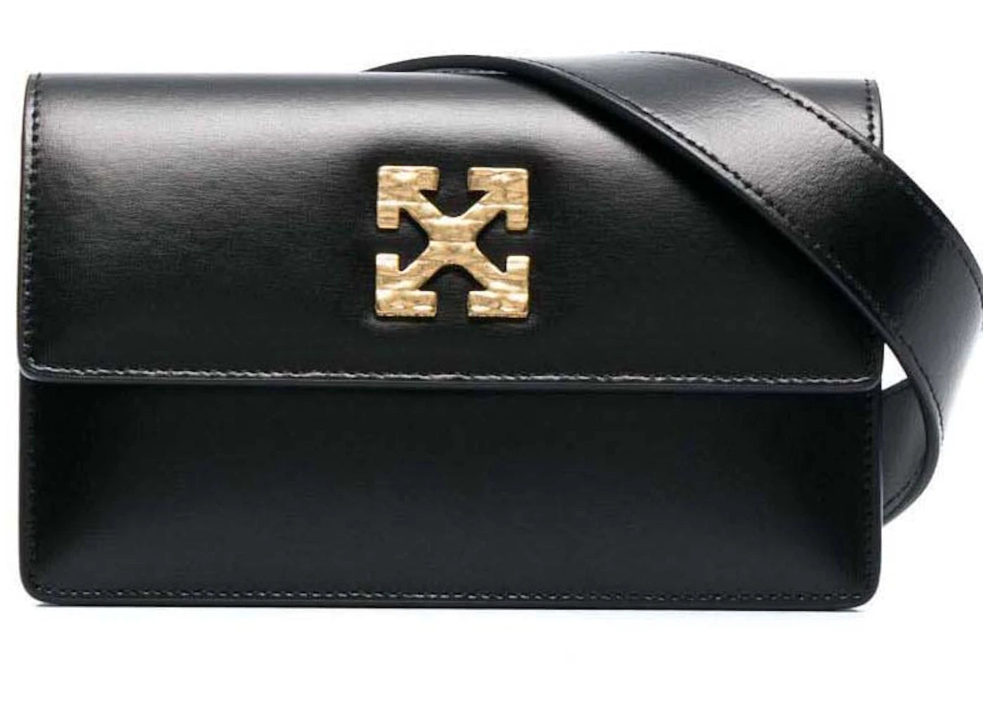 OFF-WHITE Virgil Abloh Jitney 0.8 Tonal Arrow Belt Bag Black