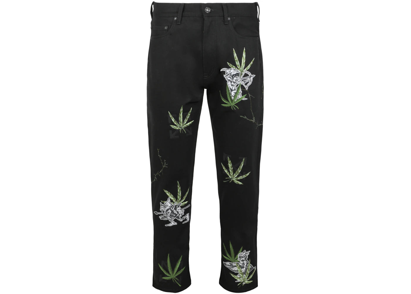 OFF-WHITE Weed Skate Fit Jeans Black