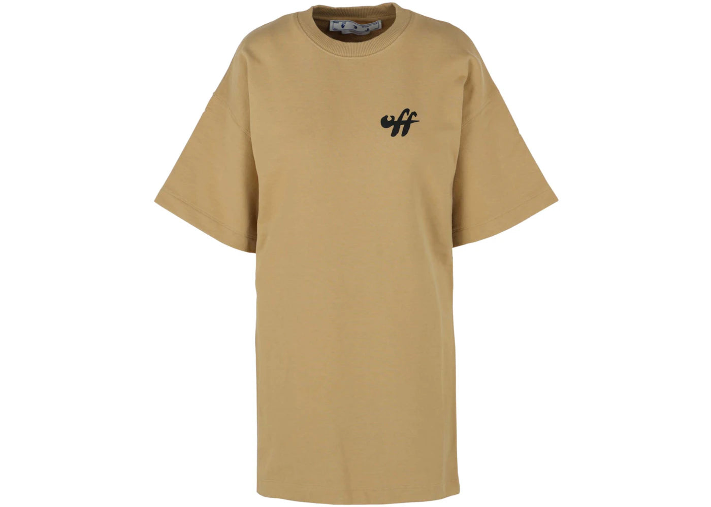 OFF-WHITE Zebra Arrow Snap Tee Dress Beige