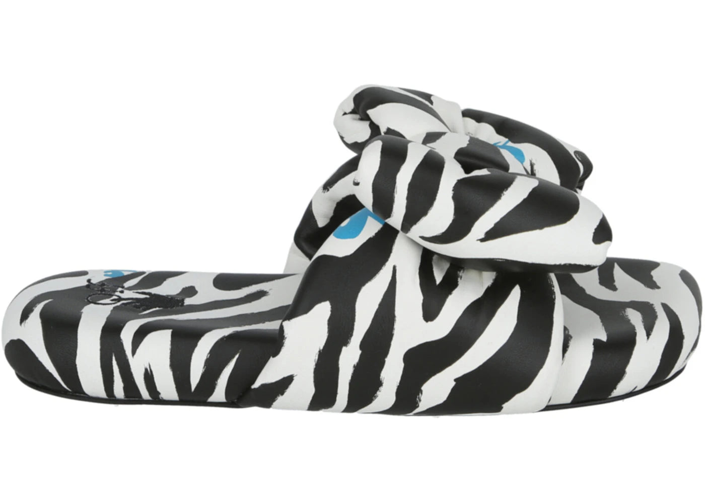 OFF-WHITE Zebra Printed Extra Padded Slide Black White (Women's)