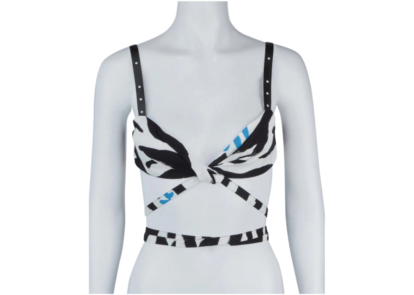 OFF-WHITE Zebra Twisted Lace Up Top White/Black