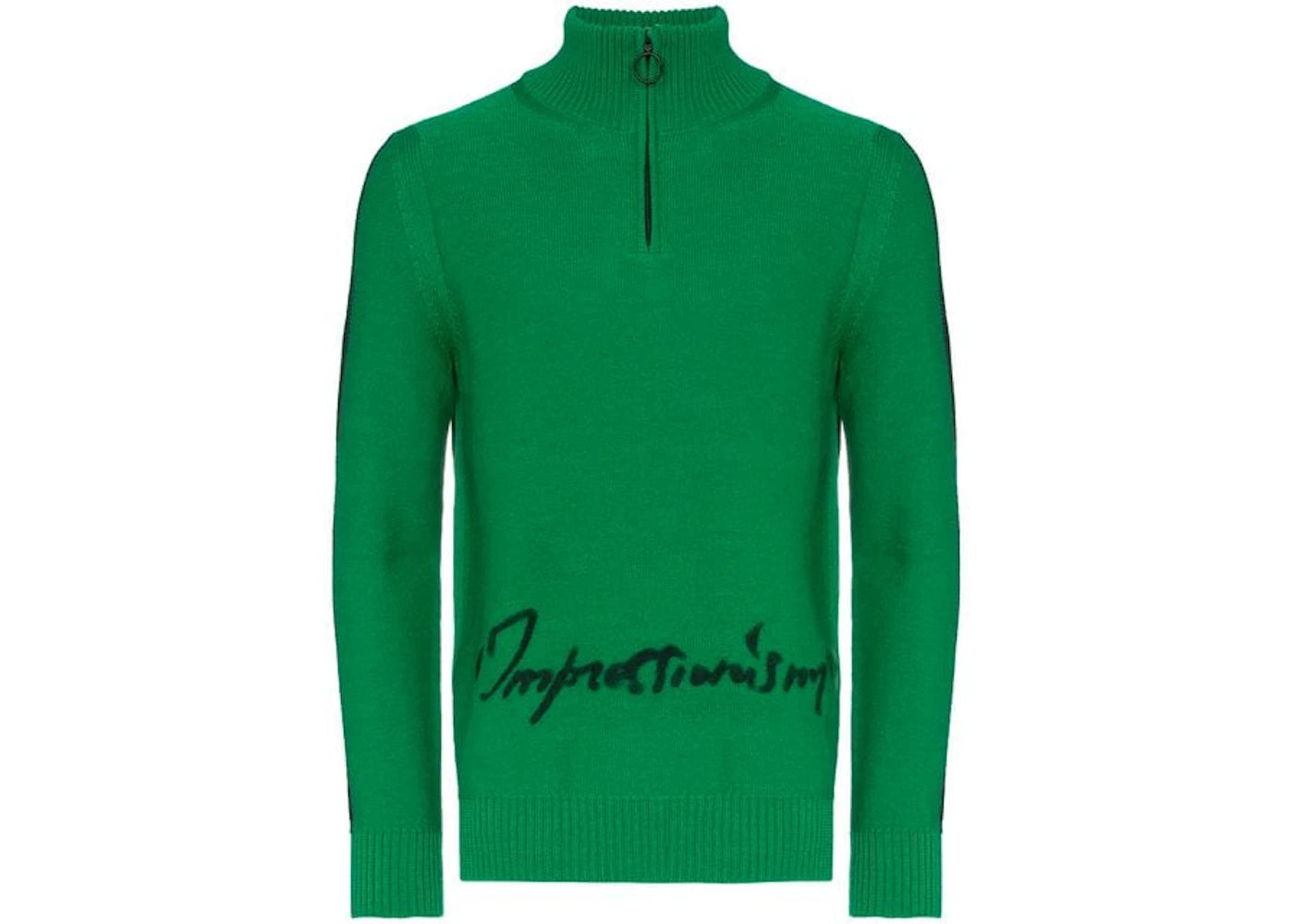 OFF-WHITE Zip Knit Turtleneck Sweater Green/Black