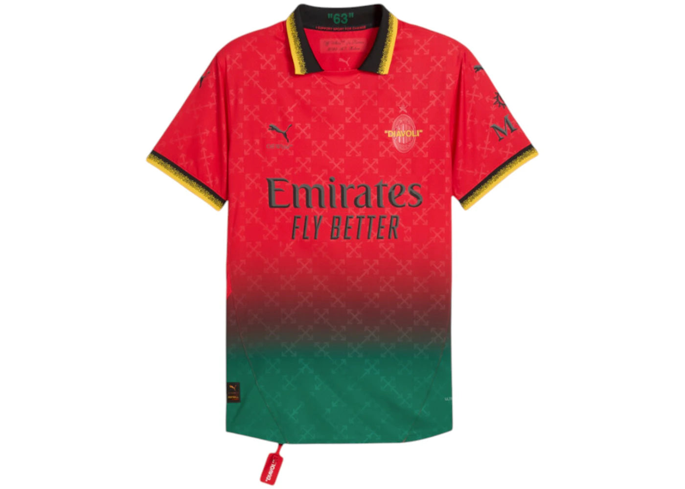 OFF-WHITE x Puma AC Milan Authentic Jersey Red/Black