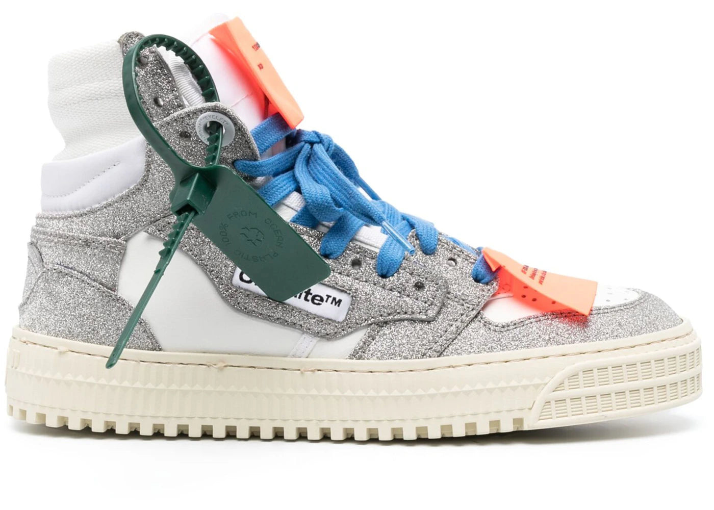 OFF-White Off Court 3.0 High-Top Grey Glitter White