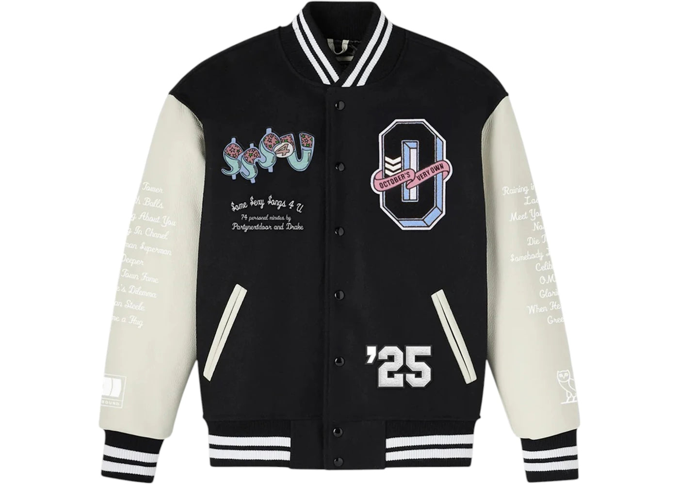 OVO $$$4U Album Varsity Jacket Black