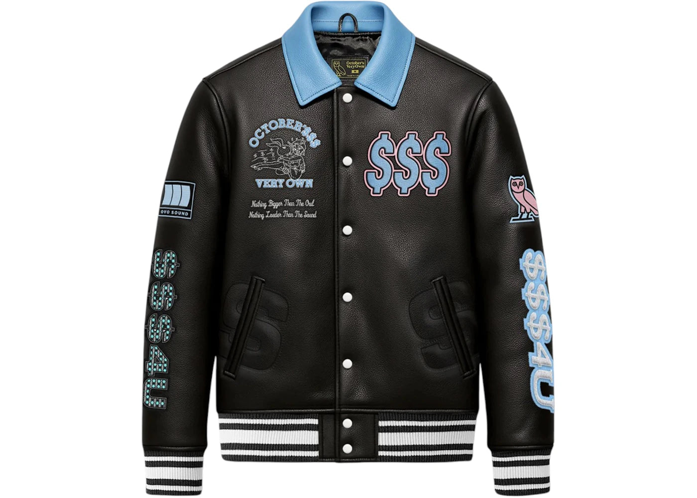 OVO $$$4U Collared Varsity Jacket Black