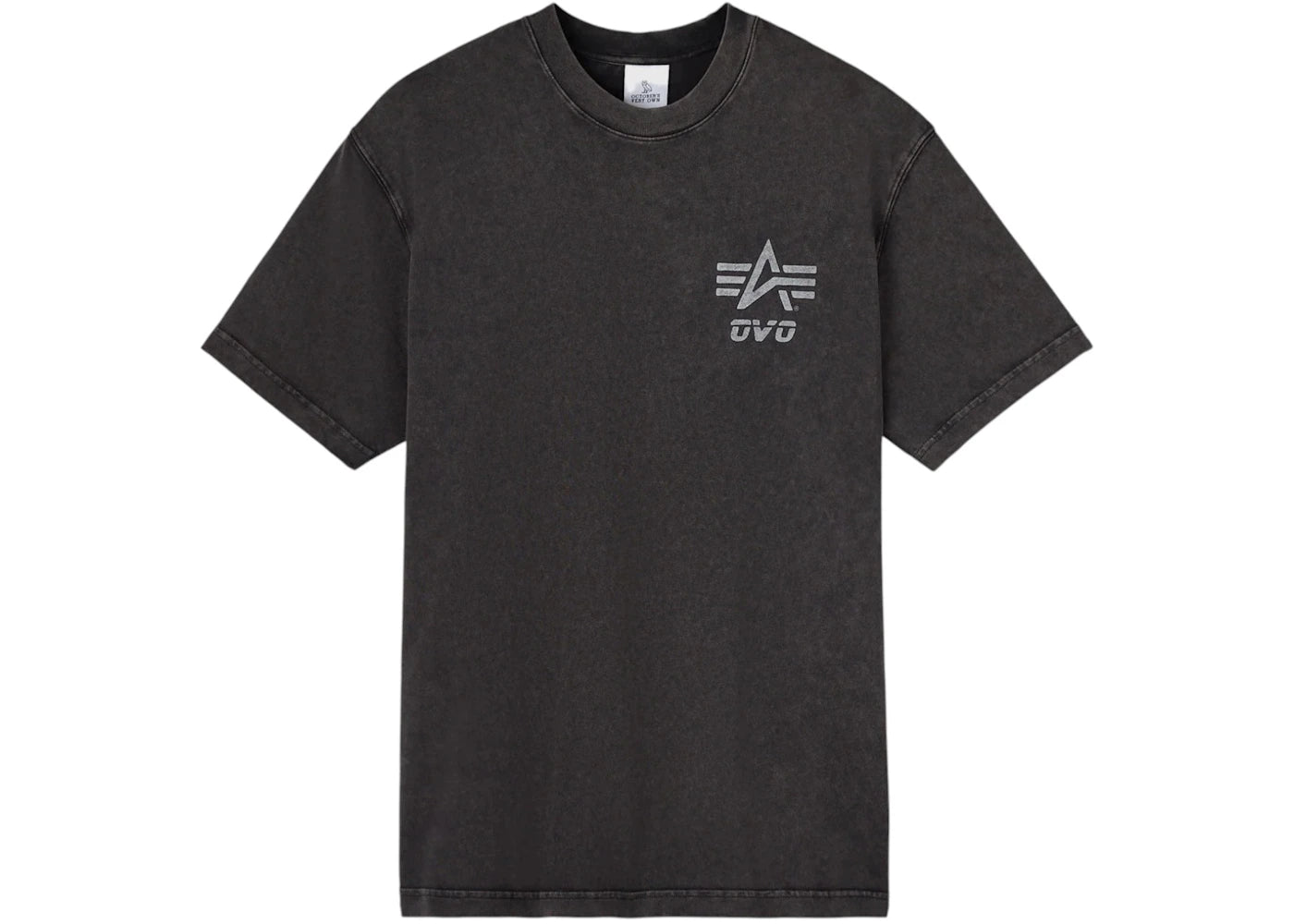 OVO Alpha Industries Garment Dyed T-Shirt Black Sand