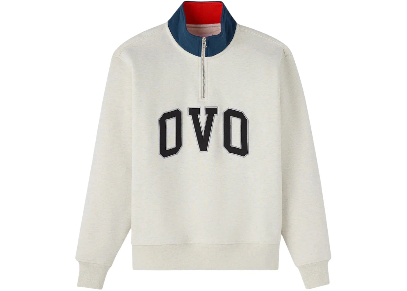 OVO Arch Quarter-Zip Mock Neck Ash Heather Grey