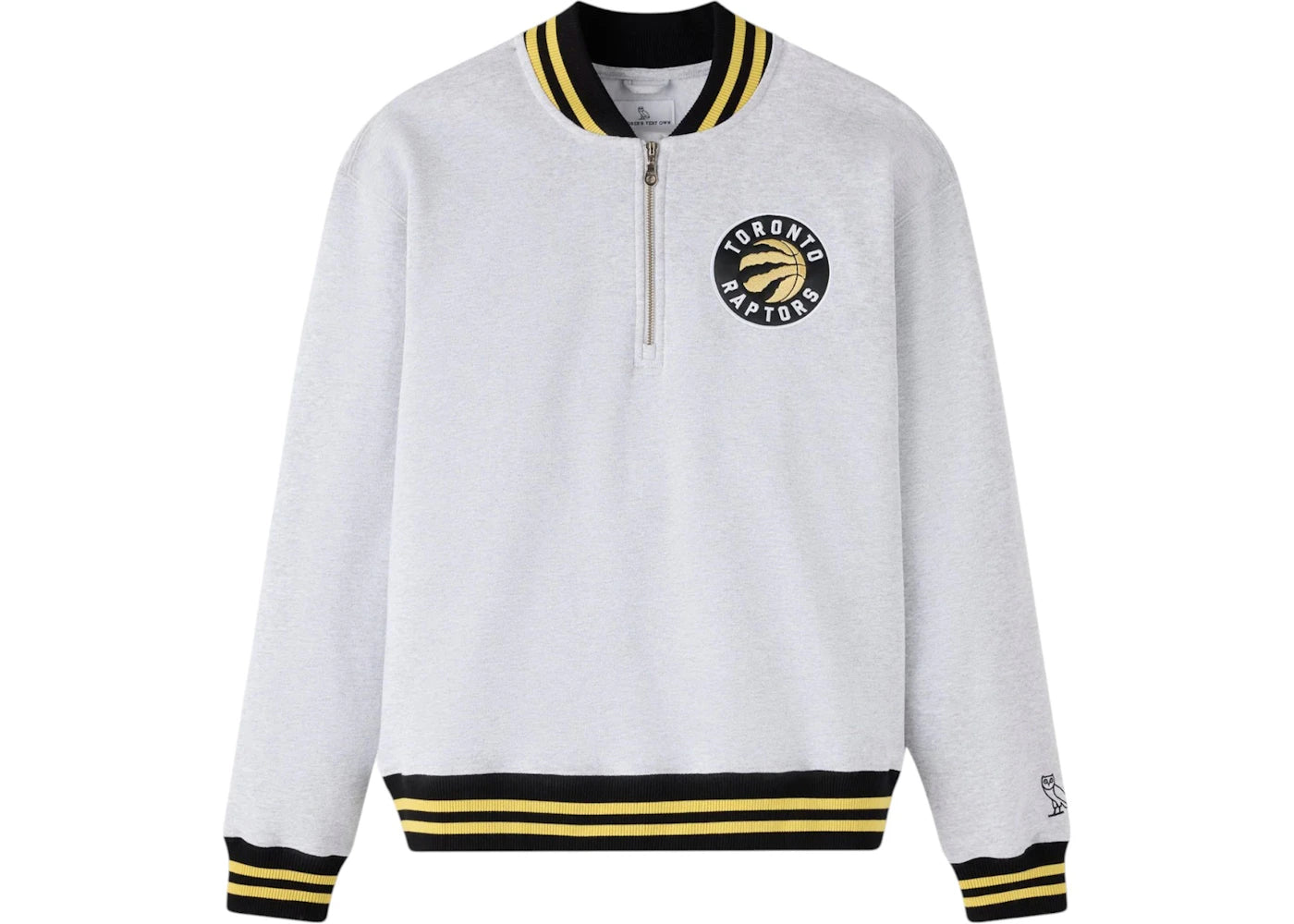 OVO NBA Toronto Raptors Quarter-Zip Quarter Zip Mockneck Sweatshirt Ash Heather Grey