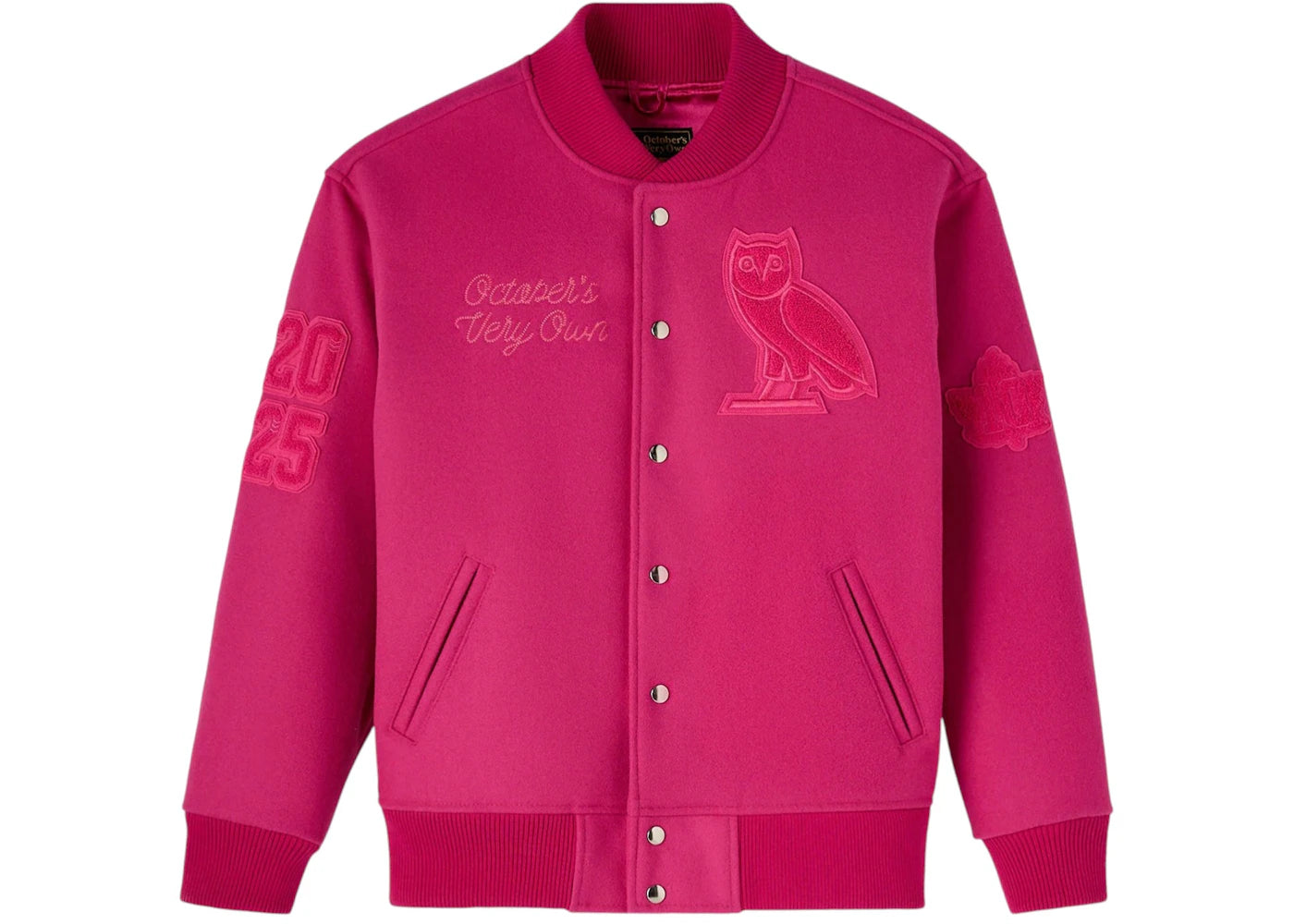 OVO Valentine's Collegiate Varsity Jacket Fuchsia