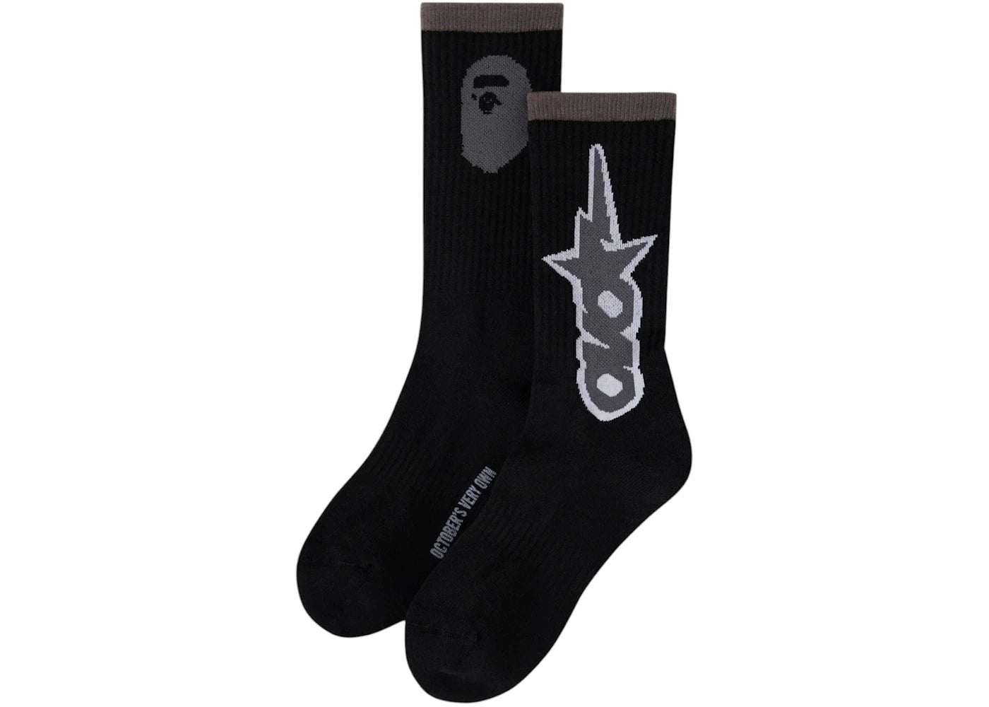 OVO x BAPE-STA Athletic Sock Black