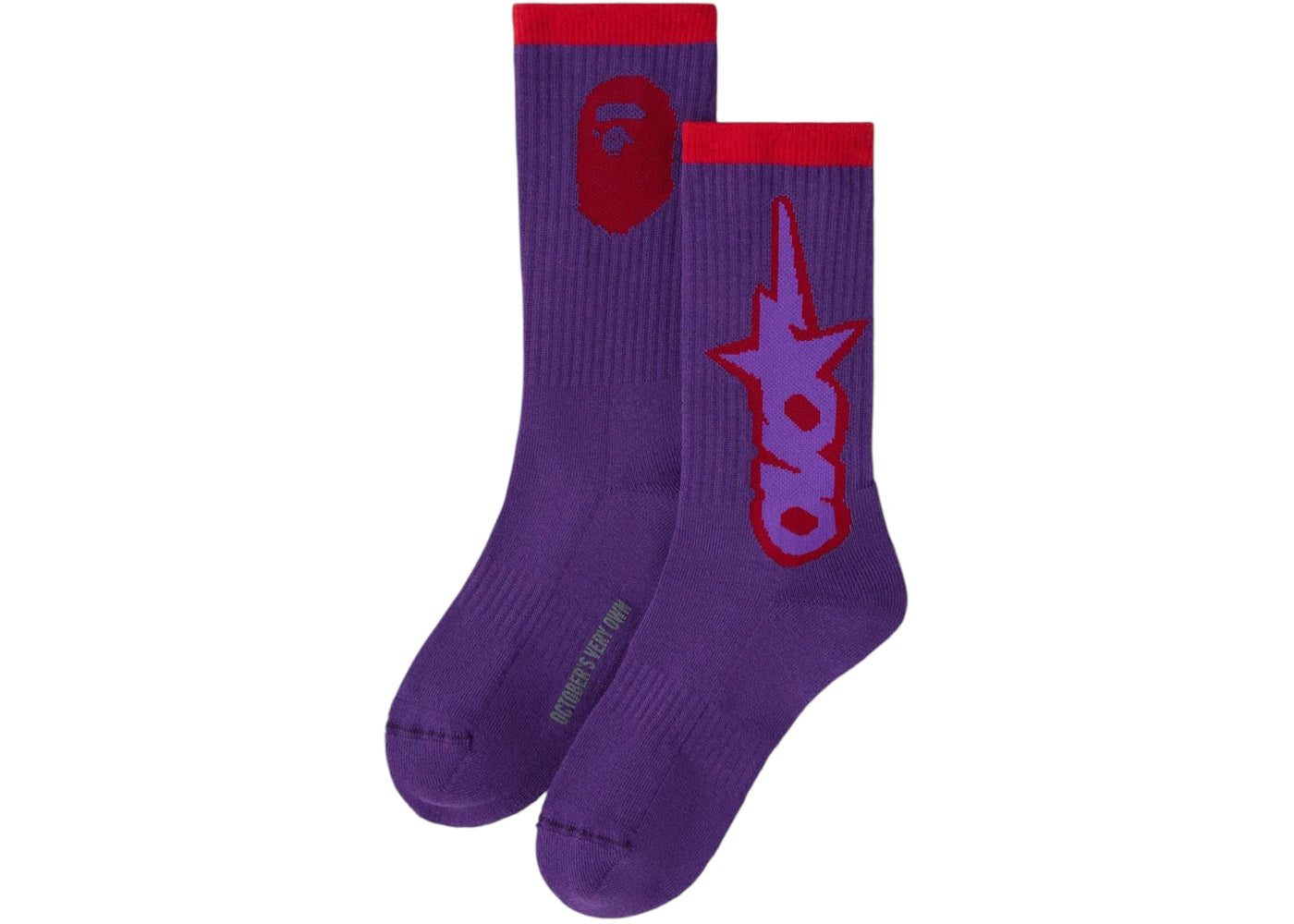 OVO x BAPE-STA Athletic Sock Purple