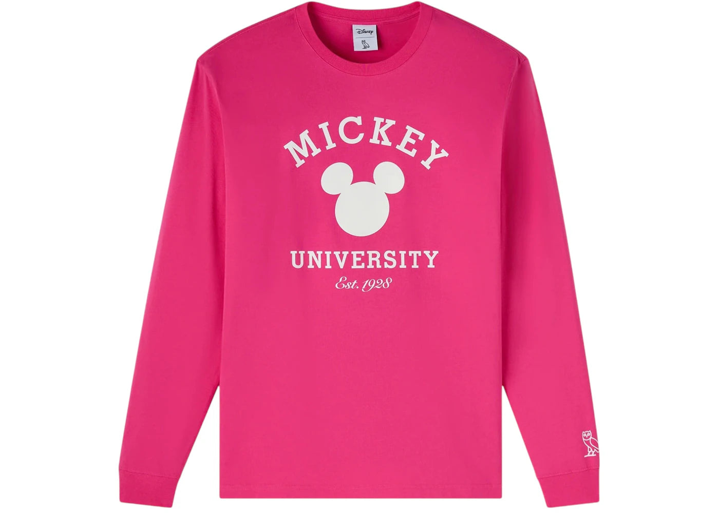 OVO x Disney Valentine's Collegiate Long-Sleeve T-Shirt Fuchsia