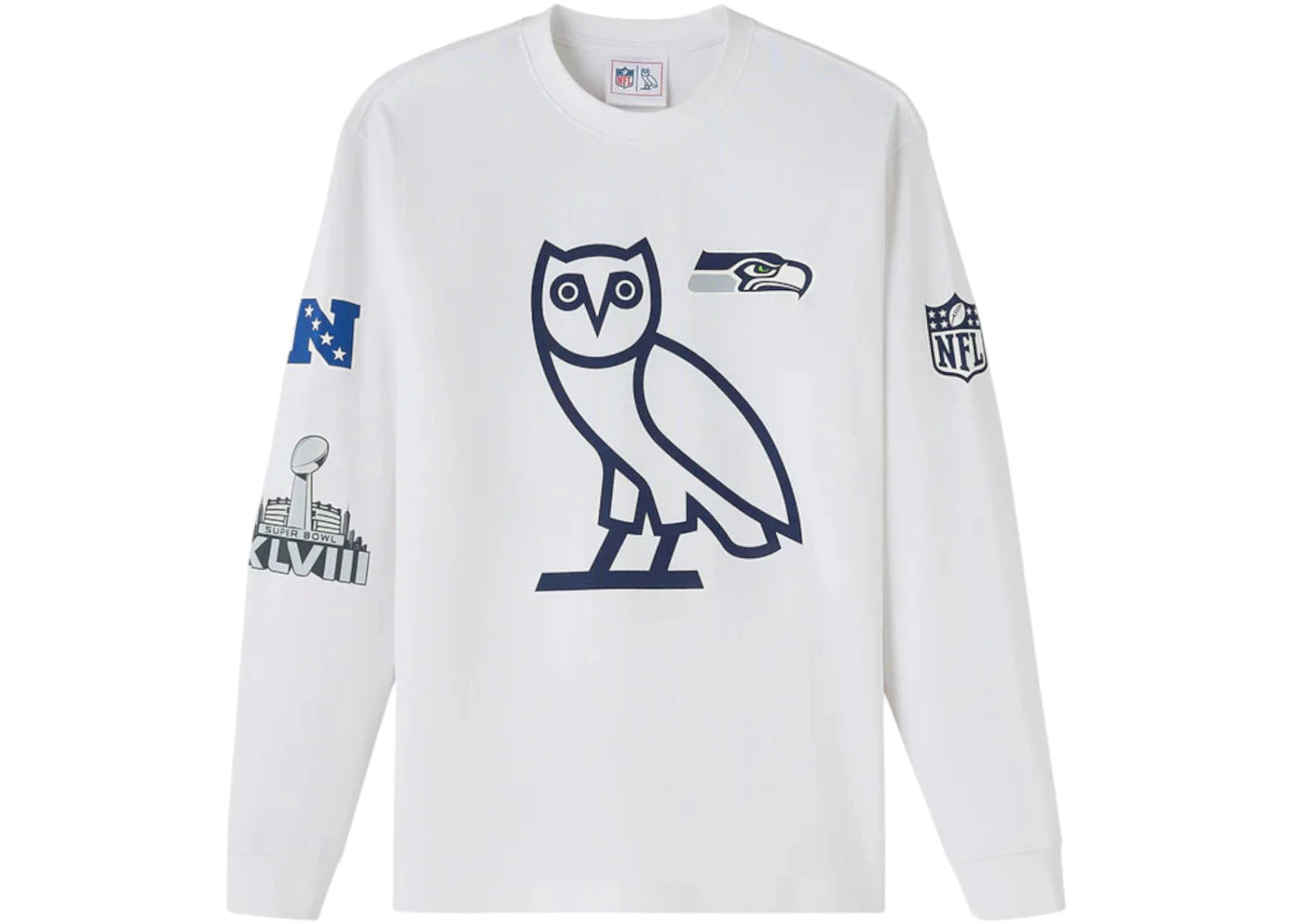OVO x NFL Seattle Seahawks L/S T-shirt White