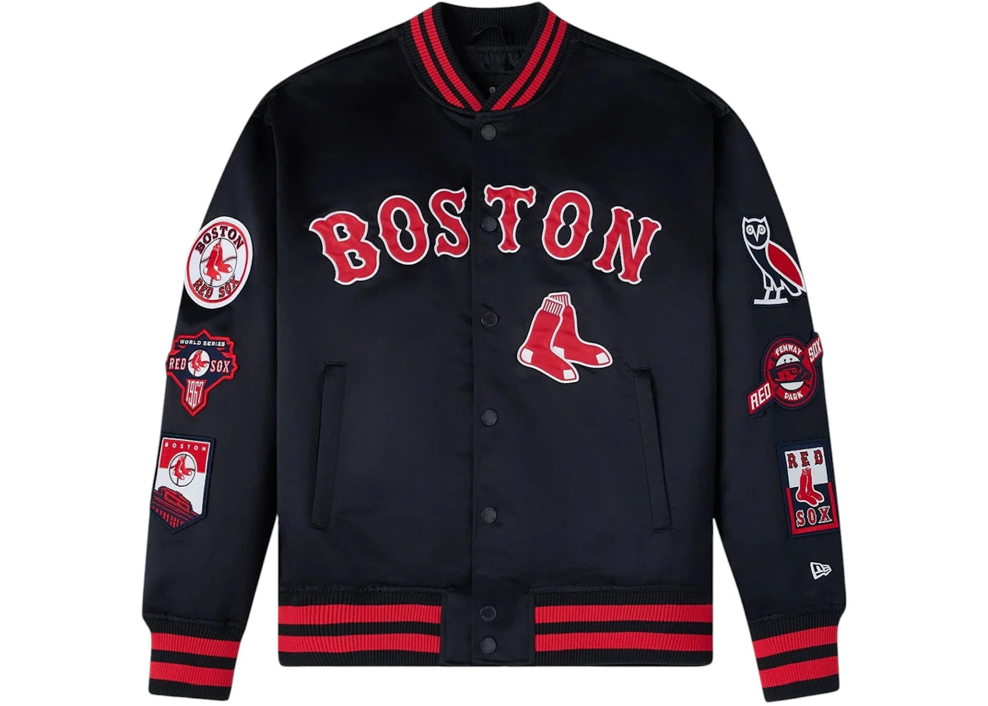 OVO x New Era MLB Boston Red Sox Varsity Jacket Navy