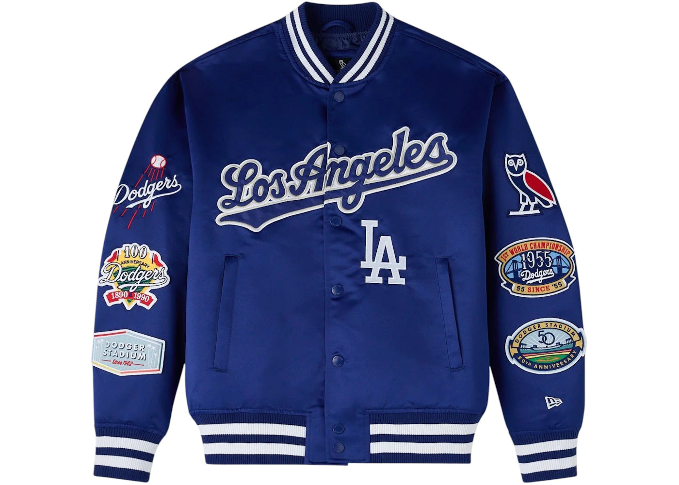 OVO x New Era MLB Los Angeles Dodgers Varsity Jacket Blue