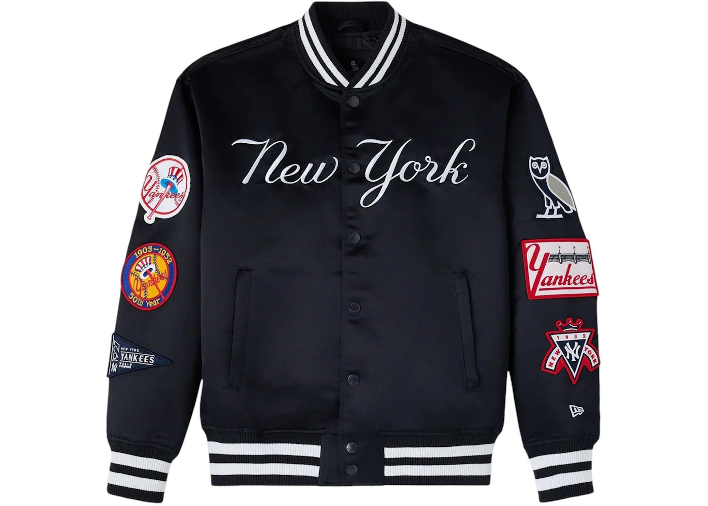 OVO x New Era MLB New York Yankees Varsity Jacket Navy