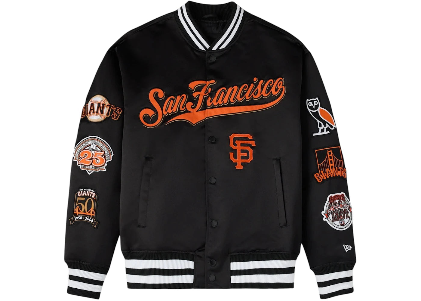 OVO x New Era MLB San Francisco Giants Varsity Jacket Black
