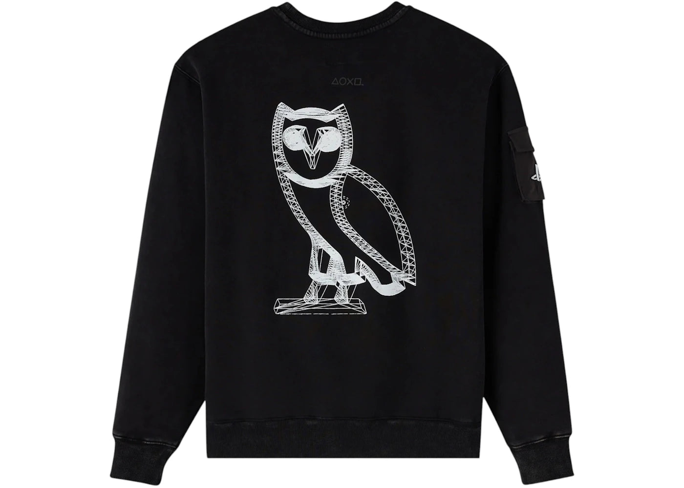 OVO x PlayStation Wireframe Owl Garment Dyed Utility (Canada Exclusive) Crewneck Black