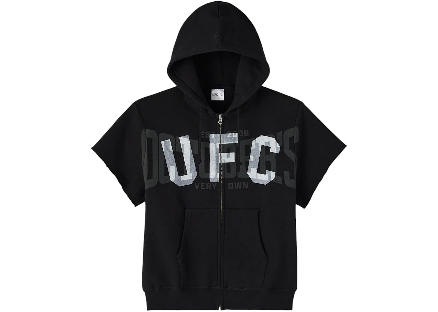 OVO x UFC Full-Zip Short-Sleeve Hoodie Black
