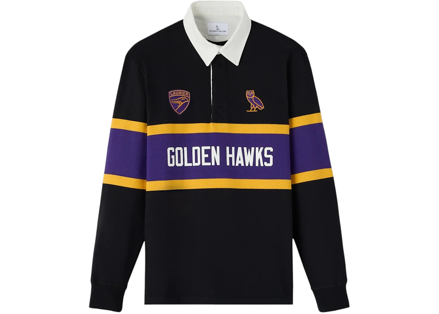OVO x Wilfrid Laurier University Golden Hawks Rugby Polo Black