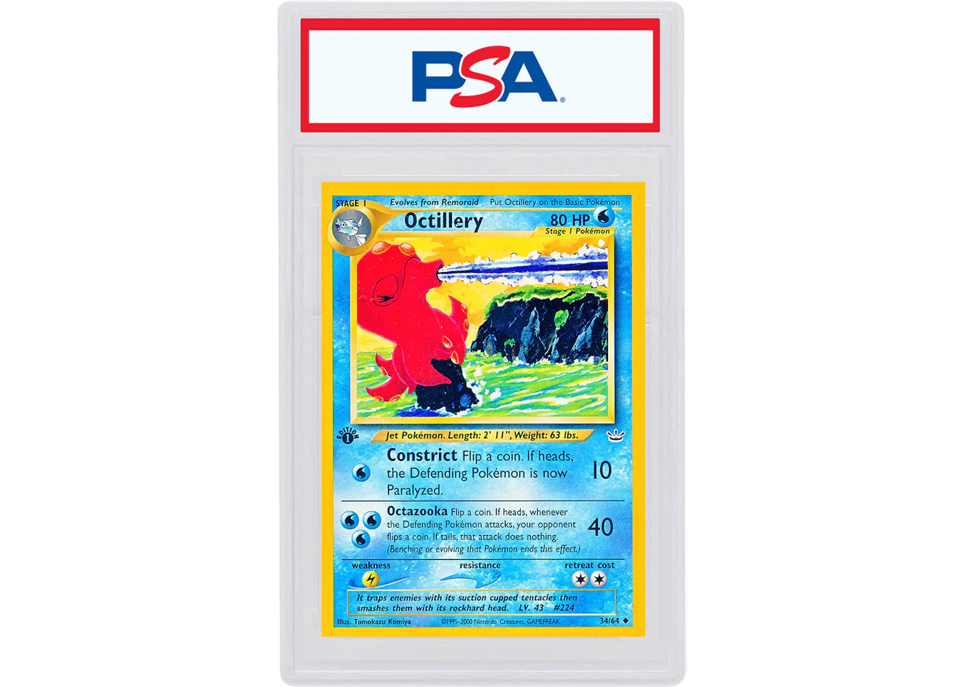 Octillery 2001 Pokemon TCG Neo Revelation 1st Edition #34/64 (PSA or BGS Graded)