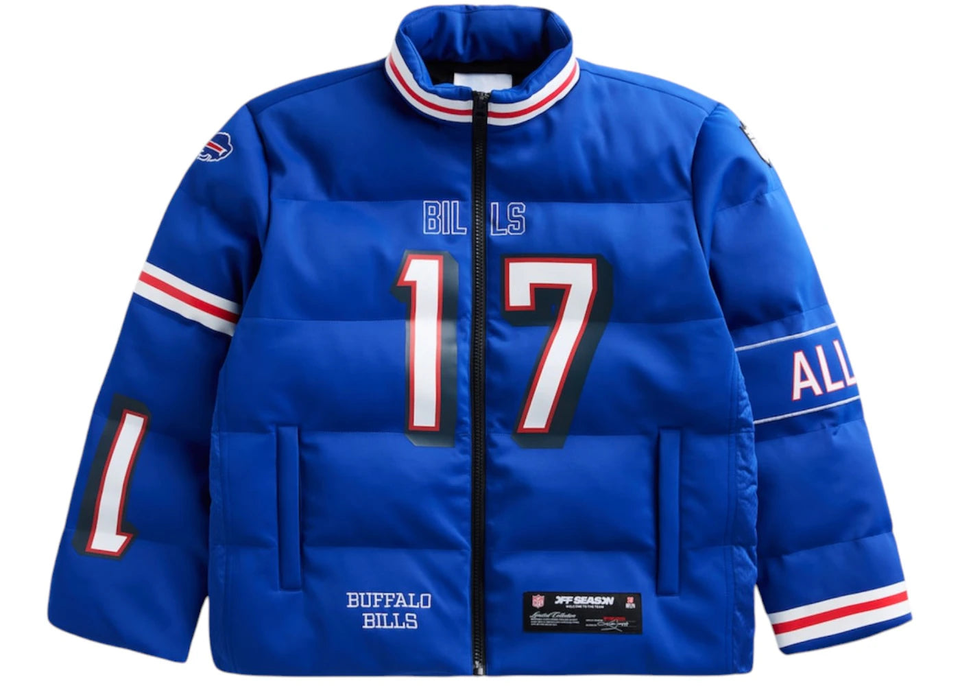 Off Season x NFL Josh Allen Buffalo Bills Player Puffer Jacket Royal Blue