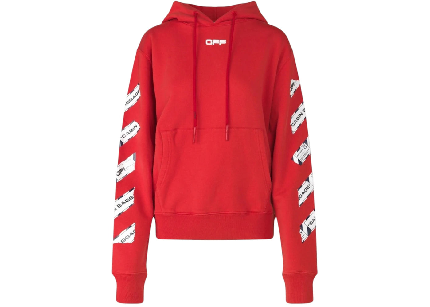 OFF-WHITE Airport Tape Diag Hoodie Red