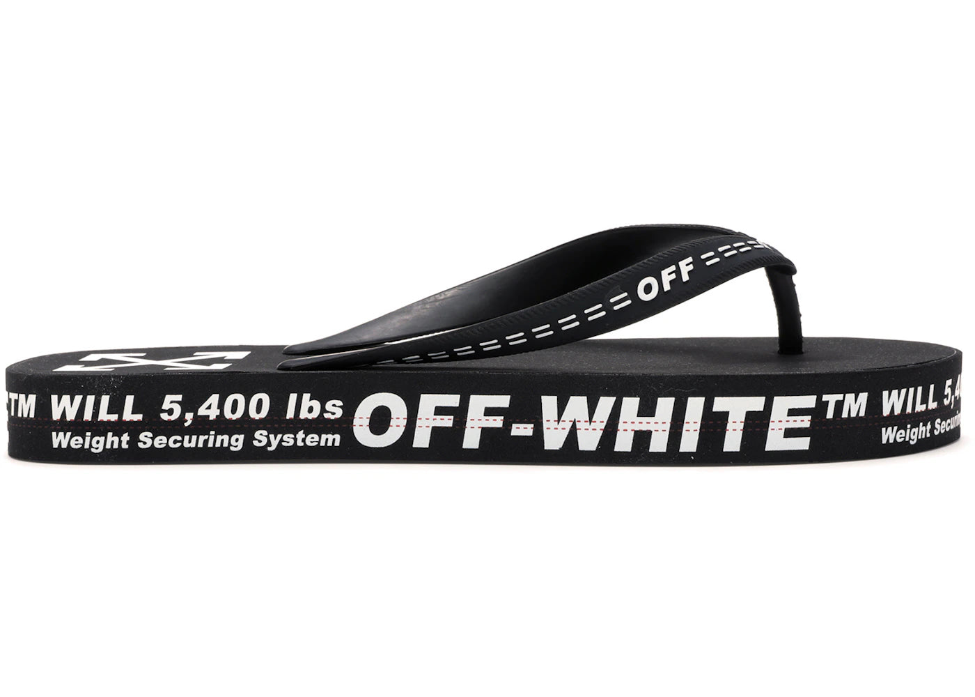 Off-White Logo Typographic Flip Flop Black SS20