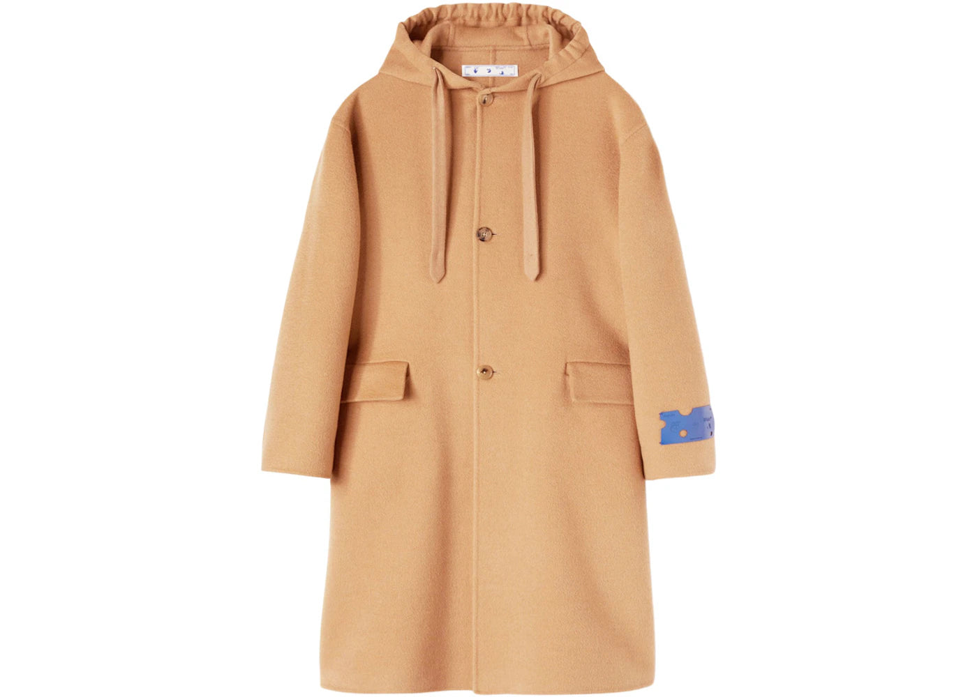 OFF-WHITE Tags Cashm Hood Coat Beige