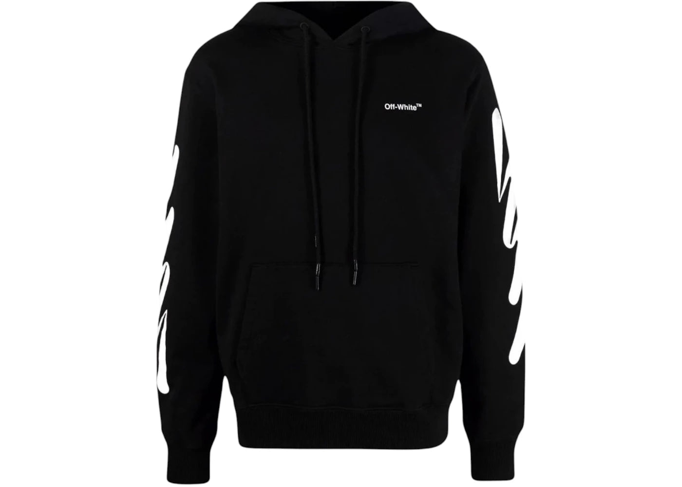 OFF-WHITE Wave Diag Slim Fit Hoodie Black