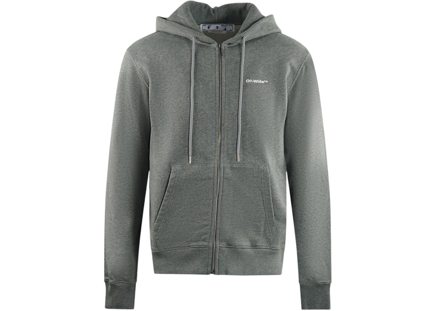 OFF-WHITE Wave Outline Diag Design Slim Hoodie Grey