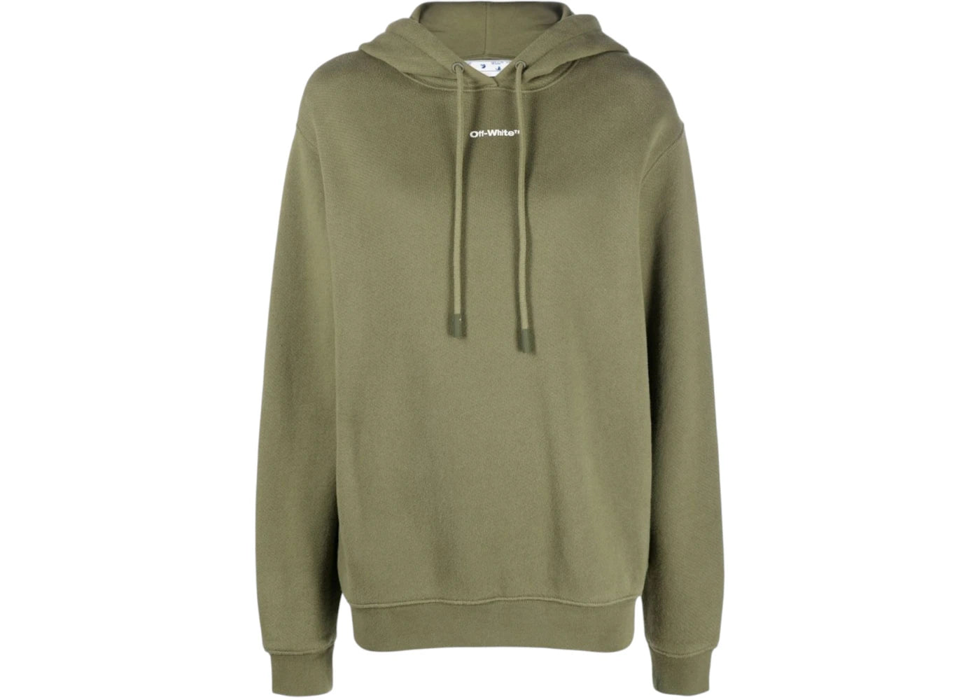 OFF-WHITE Women's Flock Chine Flower Arrow Military Hoodie Green