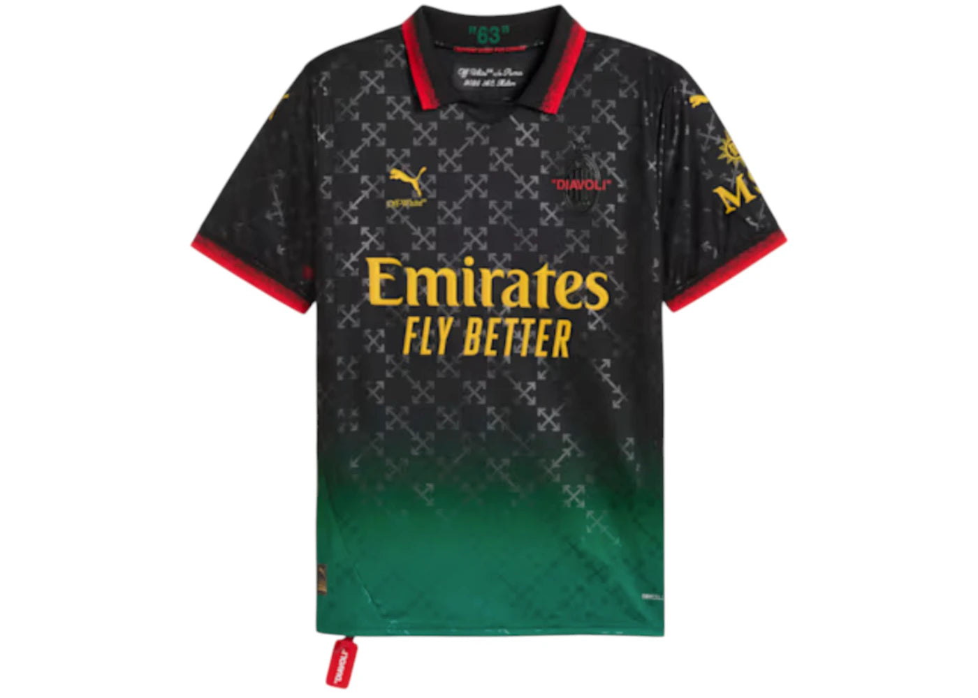 OFF-WHITE x Puma AC Milan Replica Jersey Black