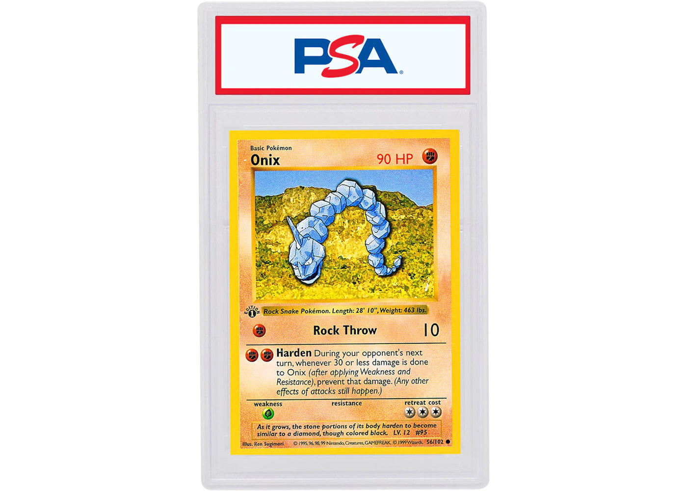 Onix 1999 Pokemon TCG Base Set 1st Edition #56/102 (PSA or BGS Graded)