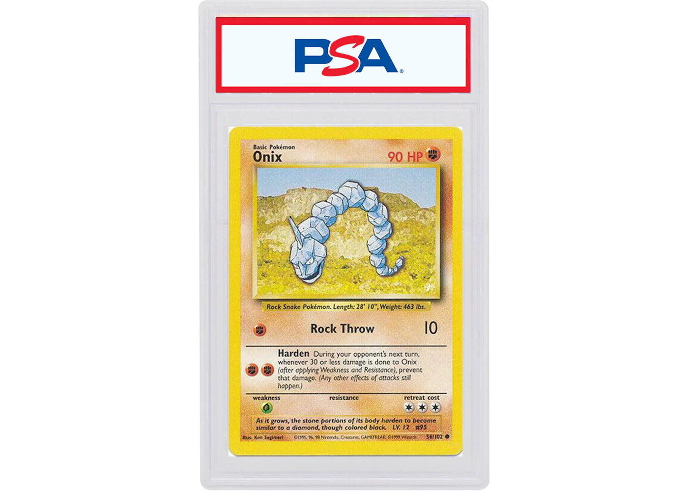 Onix 1999 Pokemon TCG Base Set Unlimited #56 (PSA or BGS Graded)