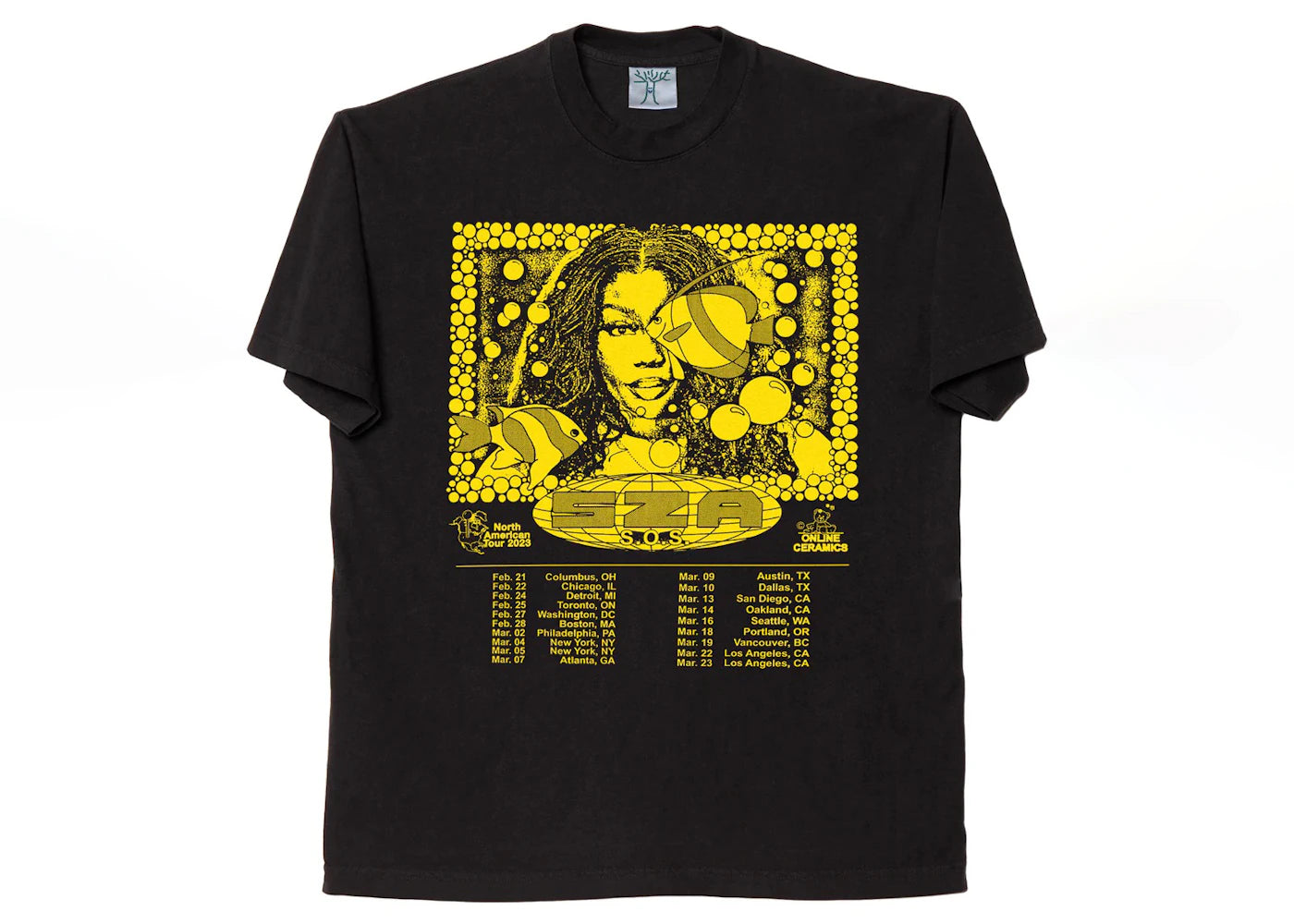 Online Ceramics SZA North American Tour Tee Black