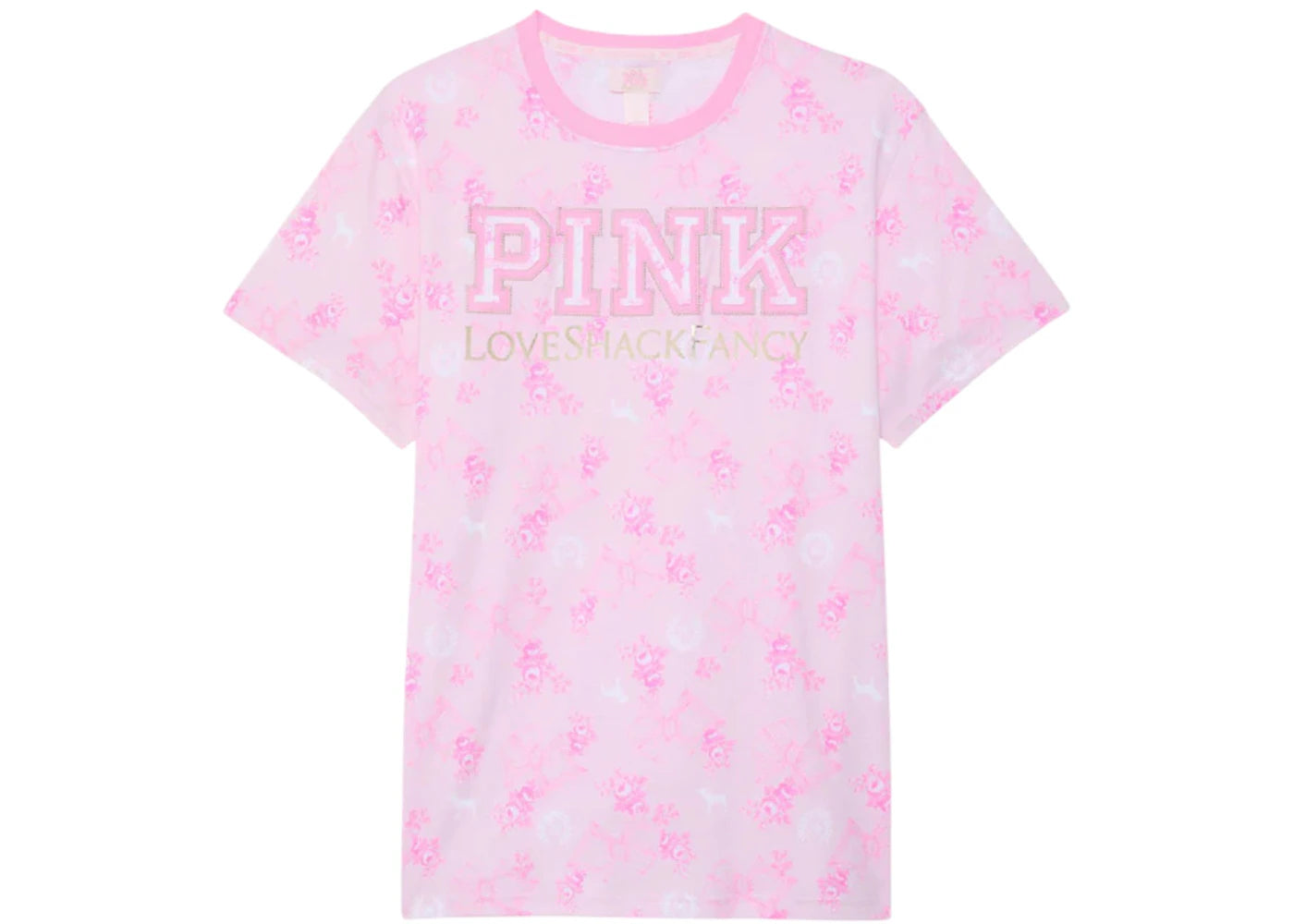 PINK x LoveShackFancy Campus Cotton Tee Beaux Icons