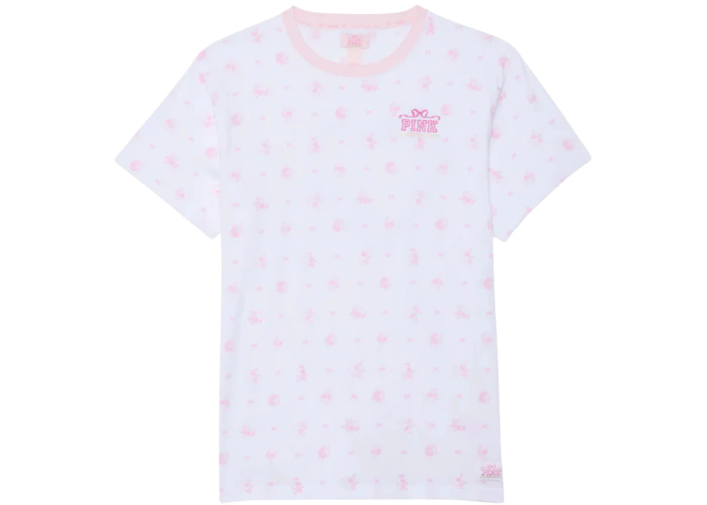 PINK x LoveShackFancy Campus Cotton Tee Rose Dot White